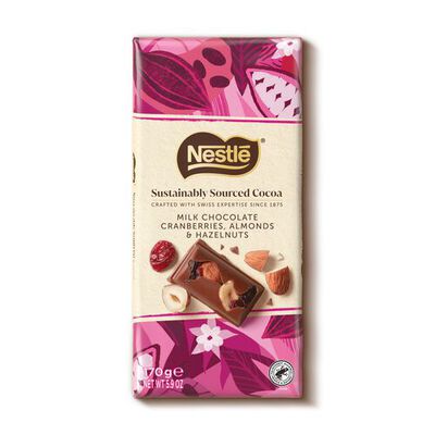 Milk Chocolate Cranberries Almonds Hazelnuts 170g