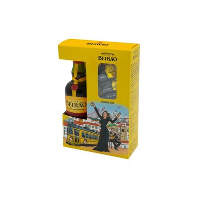 Pack Licor Beir&atilde;o Mini + 6 chocolates recheados c/ Licor Beir&atilde;o