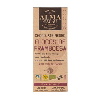 Chocolate Negro BIO 60% c/ Framboesa 100g