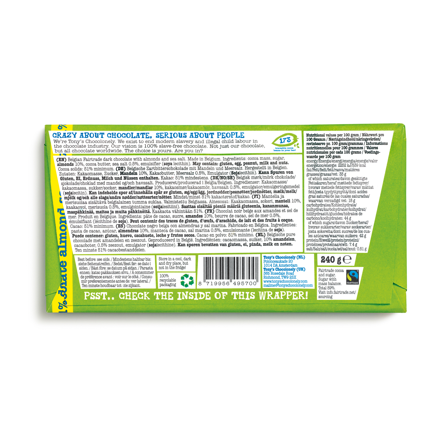 Dark Almond Sea Salt 240g image number null