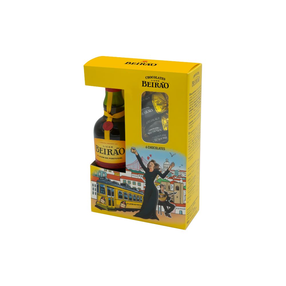 Pack Licor Beir&atilde;o Mini + 6 chocolates recheados c/ Licor Beir&atilde;o image number null